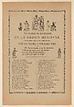 Broadside detailing a religious procession for Saint John and Saint Ana, multiple figures dancing and celebrating, José Guadalupe Posada Mexican, Zincograph and letterpress on tan paper