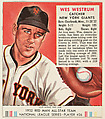 Wes Westrum, from the Red Man All-Star Team series (T232), issued by Red Man Chewing Tobacco, Red Man Chewing Tobacco  American, Commercial color lithograph