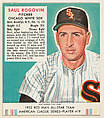 Saul Rogovin, from the Red Man All-Star Team series (T232), issued by Red Man Chewing Tobacco, Red Man Chewing Tobacco American, Commercial color lithograph