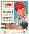 Granny Hamner, from the Red Man All-Star Team series (T233), issued by Red Man Chewing Tobacco, Red Man Chewing Tobacco American, Commercial color lithograph