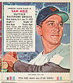 Sam Mele, from the Major League All Stars series (T234), issued by Red Man Chewing Tobacco, Red Man Chewing Tobacco American, Commercial color lithograph