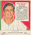 Al Rosen, from the Major League All Stars series (T234), issued by Red Man Chewing Tobacco, Red Man Chewing Tobacco  American, Commercial color lithograph