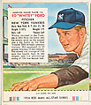 Ed "Whitey" Ford, from the Major League All Stars series (T234), issued by Red Man Chewing Tobacco, Red Man Chewing Tobacco  American, Commercial color lithograph