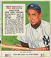 Phil Rizzuto, from the Major League All Stars series (T234), issued by Red Man Chewing Tobacco, Red Man Chewing Tobacco  American, Commercial color lithograph