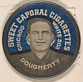 Dougherty, Chicago White Sox (blue), from the Domino Discs series (PX7), issued by Kinney Brothers, Issued by Kinney Brothers Tobacco Company, Commercial color lithograph with metal trim