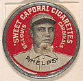 Phelps, St. Louis Cardinals (red), from the Domino Discs series (PX7), issued by Kinney Brothers, Kinney Brothers Tobacco Company  American, Commercial color lithograph with metal trim
