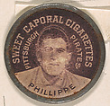 Phillippe, Pittsburgh Pirates (black), from the Domino Discs series (PX7), issued by Kinney Brothers, Kinney Brothers Tobacco Company  American, Commercial color lithograph with metal trim