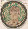 Scanlon, Brooklyn Superbas (green), from the Domino Discs series (PX7), issued by Kinney Brothers, Kinney Brothers Tobacco Company  American, Commercial color lithograph with metal trim