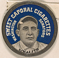 Schaefer, Washington Senators (blue), from the Domino Discs series (PX7), issued by Kinney Brothers, Issued by Kinney Brothers Tobacco Company, Commercial color lithograph with metal trim
