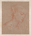 Head of a Woman, Anonymous, Italian, 18th century  Italian, Red chalk, touches of white chalk