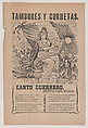 Broadsheet relating to the soldiers' song, José Guadalupe Posada Mexican, Zincograph and letterpress on tan paper