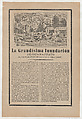 Broadsheet relating to the great flood of Guanajuato on 30 June 1905, a description in the bottom section, José Guadalupe Posada  Mexican, Zincograph and letterpress on tan paper