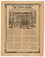 Broadsheet relating to the reappearance and opening of the former Volador and for which people all had sighed with great pain, corrido (ballad) in bottom section, Anonymous, Photorelief and letterpress