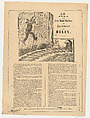 Broadsheet relating to the escape of Jesús Bruno Martínez from Belen prison, a description in the bottom section, José Guadalupe Posada Mexican, Type-metal engraving and letterpress on tan paper