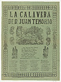 Broadsheet relating to the romantic play Don Juan Tenorio, Anonymous, Photorelief and letterpress
