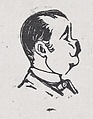A profile of a man looking to the right with a dark mustache, José Guadalupe Posada Mexican, Woodcut