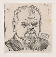 A man wearing an angry expression, José Guadalupe Posada Mexican, Woodcut