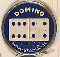 Baker, Philadelphia Athletics (black), from the Domino Discs series (PX7), issued by Kinney Brothers, Kinney Brothers Tobacco Company  American, Commercial color lithograph with metal trim