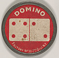 Baker, Philadelphia Athletics (black), from the Domino Discs series (PX7), issued by Kinney Brothers, Kinney Brothers Tobacco Company  American, Commercial color lithograph with metal trim