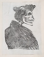 Profile of a female skeleton with a fur vest, from a broaside entitled 'La Calavera de Cupido', published by Antonio Vanegas Arroyo., José Guadalupe Posada Mexican, Zincograph