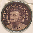 Ball, Cleveland Naps (black), from the Domino Discs series (PX7), issued by Kinney Brothers, Kinney Brothers Tobacco Company  American, Commercial color lithograph with metal trim