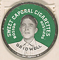 Bridwell, Boston Rustlers (green), from the Domino Discs series (PX7), issued by Kinney Brothers, Kinney Brothers Tobacco Company American, Commercial color lithograph with metal trim