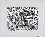 A pair of young men dancing for a crowd of older people, José Guadalupe Posada  Mexican, Zincograph
