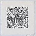 A man dancing in the middle of a crowd and taking off his hat, José Guadalupe Posada  Mexican, Zincograph