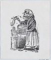 A skeleton selling tortillas from a broadside entitled 'Una Calavera Chusca', José Guadalupe Posada  Mexican, Zincograph