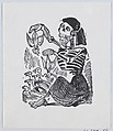 A skeleton selling plucked chickens from a broadside entitled 'Una Calavera Chusca', José Guadalupe Posada  Mexican, Zincograph