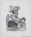A skeleton selling cheese from a broadside entitled 'Una Calavera Chusca', José Guadalupe Posada  Mexican, Zincograph