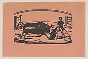 Bullfight (Bull on left; 1 man on right), José Guadalupe Posada  Mexican, Zincograph