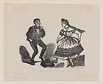 Man and woman dancing, José Guadalupe Posada  Mexican, Zincograph