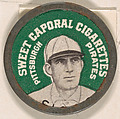 Clarke, Pittsburgh Pirates (green), from the Domino Discs series (PX7), issued by Kinney Brothers, Kinney Brothers Tobacco Company  American, Commercial color lithograph with metal trim
