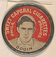 Dooin, Philadelphia Athletics (red), from the Domino Discs series (PX7), issued by Kinney Brothers, Issued by Kinney Brothers Tobacco Company, Commercial color lithograph with metal trim