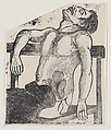 A man with a small foot emerging from his side, José Guadalupe Posada Mexican, Type-metal engraving