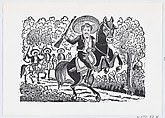 A revolutionary soldier on horseback with a rifle (Heraclio Bernal), José Guadalupe Posada  Mexican, Zincograph