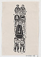 A group of men carrying a coffin with a cross, José Guadalupe Posada  Mexican, Zincograph