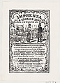 A print shop with a printer handing something to a gentleman, from the broadside 'Imprenta de A. Vanegas Arroyo', José Guadalupe Posada Mexican, Zincograph