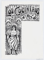 A woman holding a pan and ladle with other women and cooking supplies in the background, José Guadalupe Posada Mexican, Zincograph