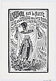 A man holding up a piece of fabric with an image of the Virgin, illustration for 'Novena para los nueve dias de jornadas con el auto religioso la Virgin de Tepayac', José Guadalupe Posada Mexican, Type-metal engraving