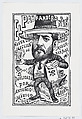 A vendor of a new collection of songs, José Guadalupe Posada Mexican, Type-metal engraving