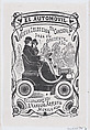 A couple sitting in an automobile, illustration for ' El Automóvil,' publisbed by Antonio Vanegas Arroyo, José Guadalupe Posada  Mexican, Type-metal engraving