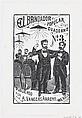 A man raising his glass with a group of men sitting at a table in the background, illustration for 'El Brindador Popular (The Popular Toastmaster)' published by Antonio Vanegas Arroyo, José Guadalupe Posada  Mexican, Type-metal engraving