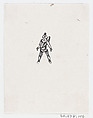 A man in a wide stance with his arms at his side, José Guadalupe Posada Mexican, Zincograph
