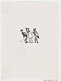 Three figures walking in a line, José Guadalupe Posada  Mexican, Zincograph