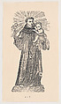 St Anthony of Padua holding the Christ child, Anonymous, Zincograph