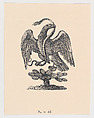 An eagle resting on a cactus holding a snake in its beak (from the Mexican coat of arms), Anonymous, Zincograph
