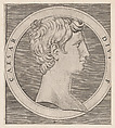 Octavian (Augustus), from The Twelve Caesars, from "Speculum Romanae Magnificentiae", Marcantonio Raimondi Italian, Engraving; second state of three