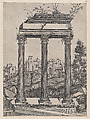 Temple of Antoninus and Faustina, from "Speculum Romanae Magnificentiae", Agostino Veneziano (Agostino dei Musi) Italian, Engraving